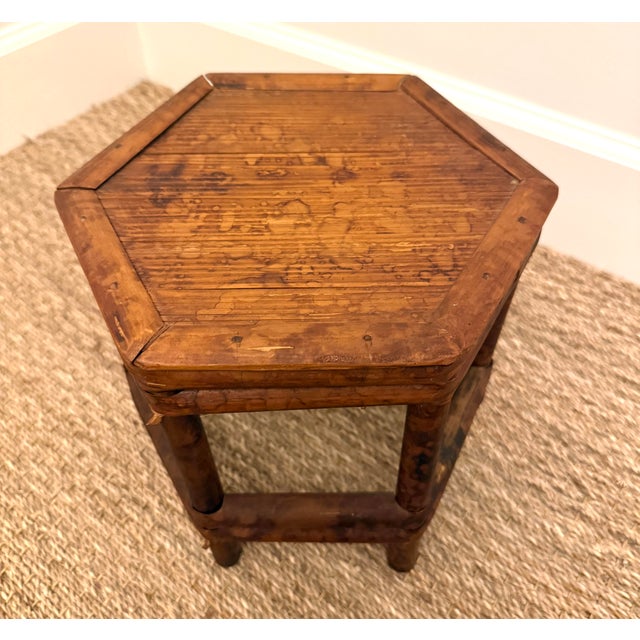 Vintage Tortoise Rattan Plant Stand For Sale In Miami - Image 6 of 9