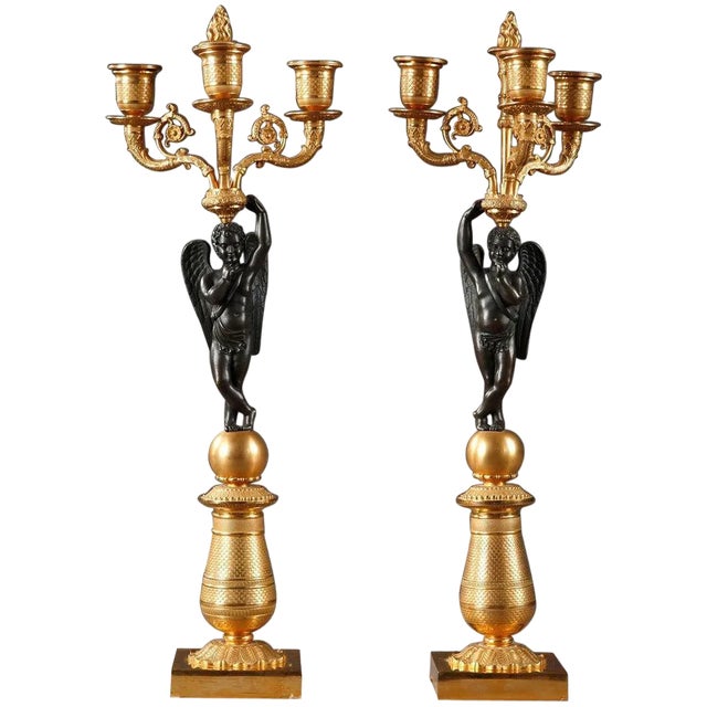 Early 19th Century Empire Candelabras, Set of 2 For Sale
