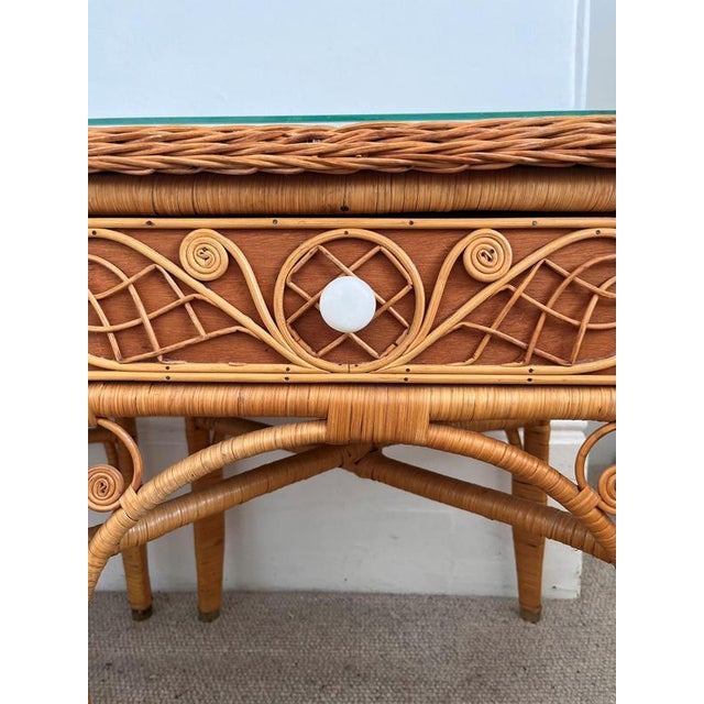 Ornate Wicker Bedside Tables, Set of 2 For Sale - Image 4 of 9