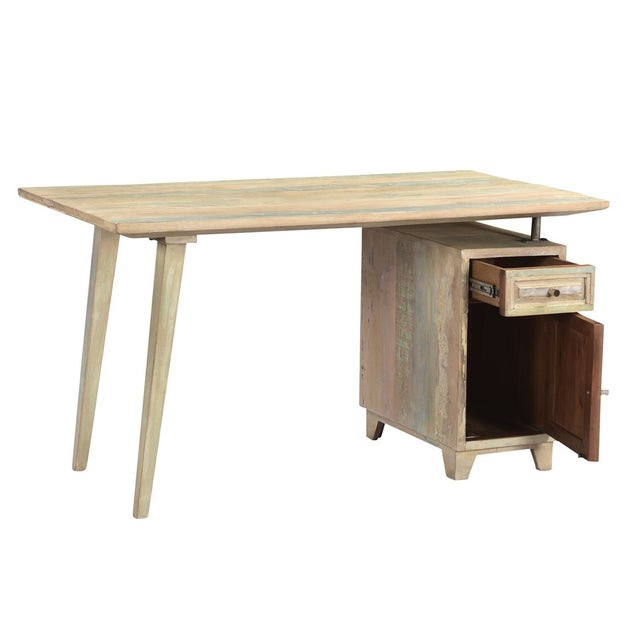 Transform your workspace into a sanctuary of creativity and history with our One of a Kind Reclaimed Wood Writing Desk....
