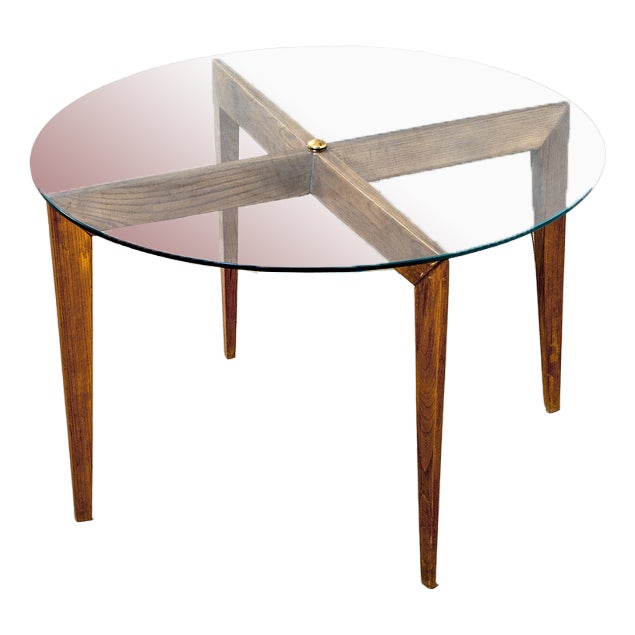 Low Wood and Glass Table by Gio Ponti for Isa Bergamo, 1957 For Sale