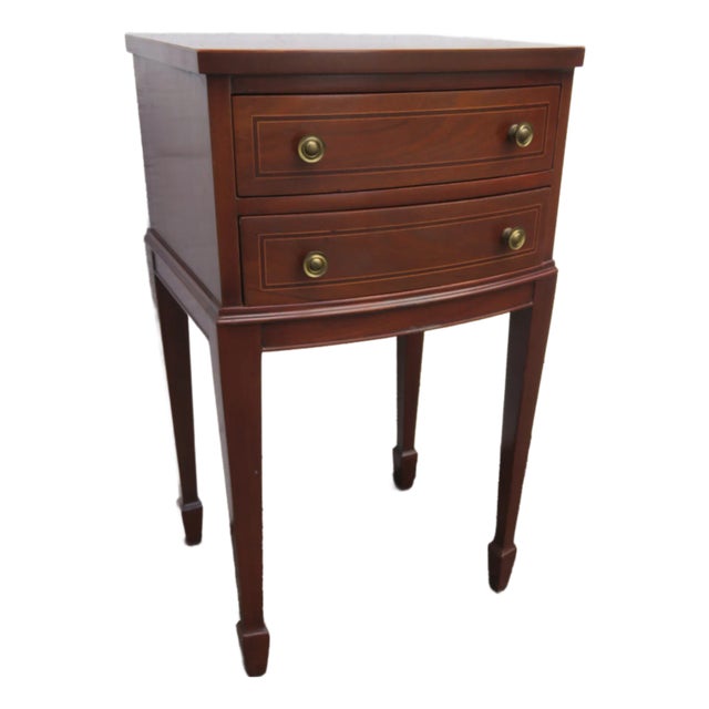 Tall Bow Front Mahogany Nightstand Side End Table 6163 For Sale