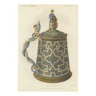 After Ferdinand Séré, German Beer Tankard, Sixteenth Century, 1851, Chromolithograph For Sale
