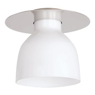 Regina Andrew Mixer Glass Flush Mount, Polished Nickel For Sale