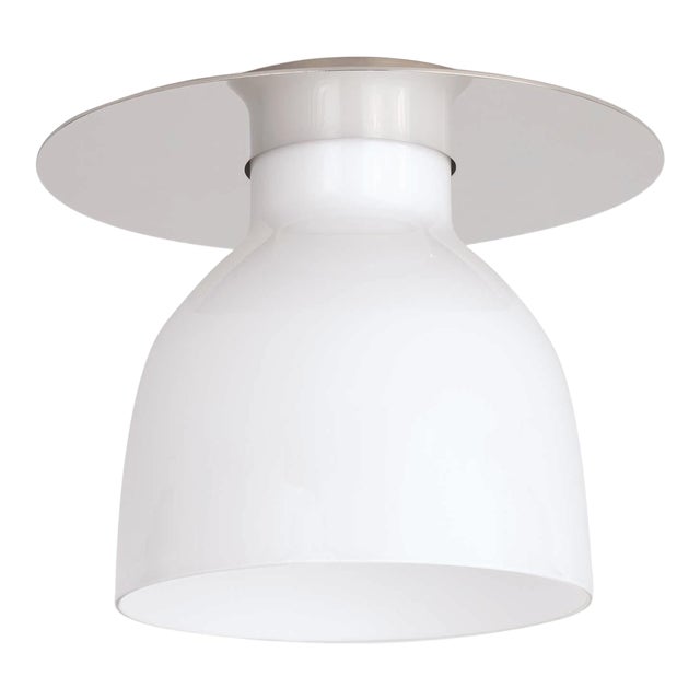 Regina Andrew Mixer Glass Flush Mount, Polished Nickel For Sale