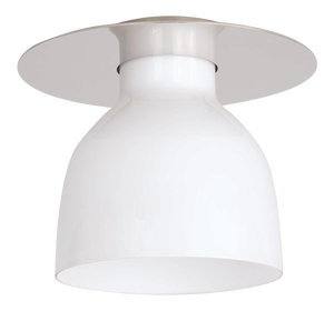 Regina Andrew Mixer Glass Flush Mount, Polished Nickel