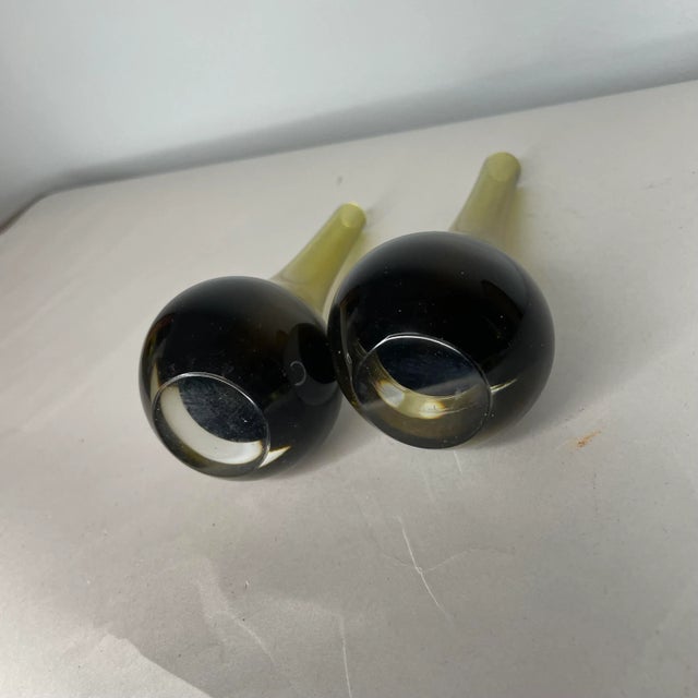Antonio da Ros 1960s Olive Murano Bud Vases by Antonio Da Ros- a Pair For Sale - Image 4 of 5