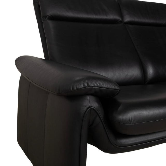 Atlanta 2-Seater Sofa in Black Leather For Sale - Image 10 of 18