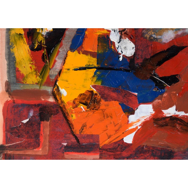 Abstract Expressionism Abstract Expressionist Collage in Acrylic on Paper by Ricardo De Silva For Sale - Image 3 of 6