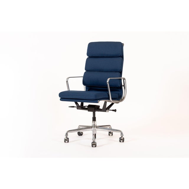 Herman Miller Eames Tall Navy Blue Fabric Desk Chair Soft Pad For Sale - Image 11 of 16
