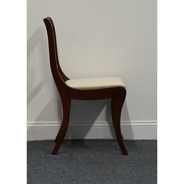 Mid 20th Century Vintage Antique Solid Mahogany Traditional Duncan Phyfe Style Lyre / Harp Back Dining Side Chair For Sale - Image 5 of 8