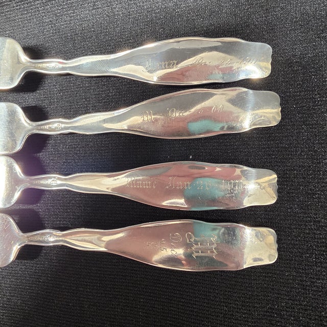 Antique Whiting Lily of the Valley Sterling Silver Luncheon Forks - Set of 12 For Sale - Image 11 of 13