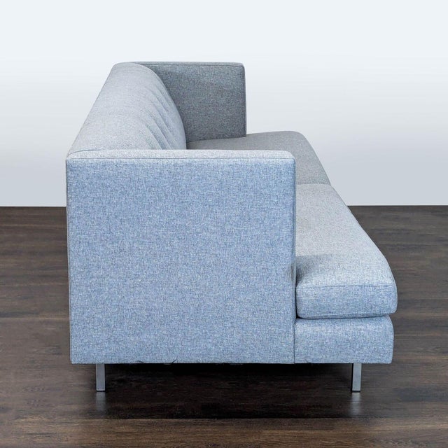 CB2 Cb2 Avec Modern Grey 3-Seat Sofa With Button Tufting For Sale - Image 4 of 9