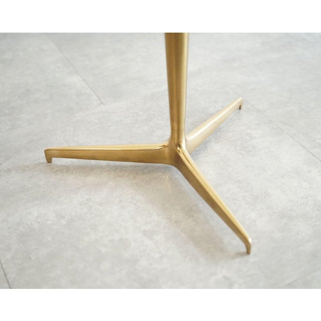 Italian Brass & Glass Side Table in the Style of Gio Ponti For Sale - Image 4 of 6