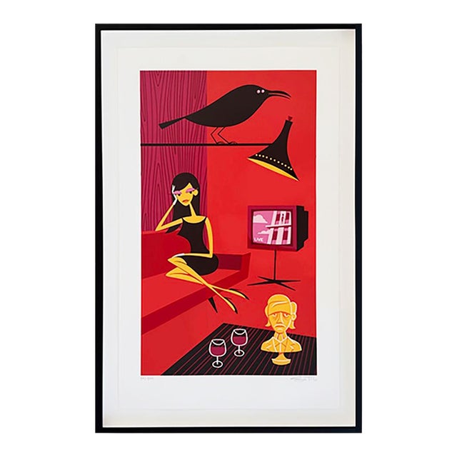 “Shag”Josh Agle Elsa and the Raven Signed Numbered Serigraph 2006 Framed 24|200 For Sale