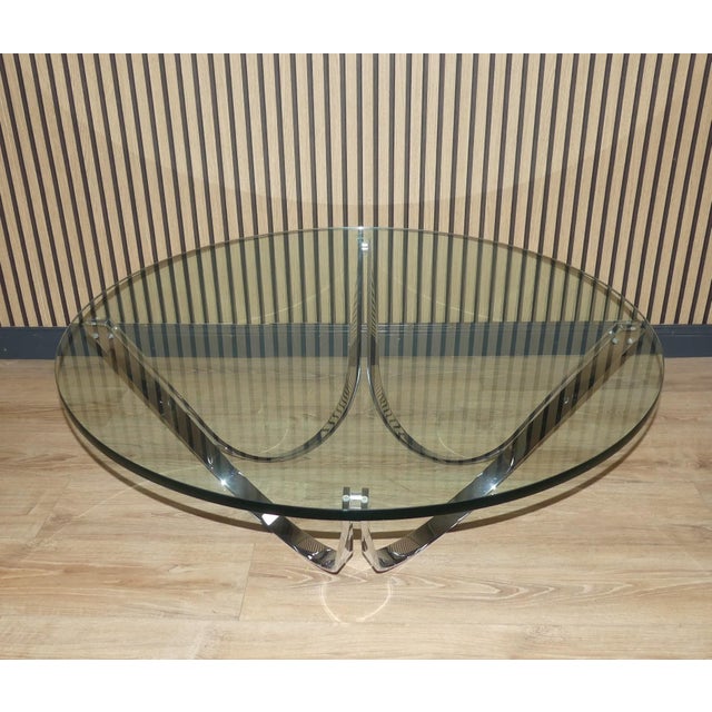 Silver Coffee Table in Glass & Chrome by Werner Linder for Bacher, 1960s For Sale - Image 8 of 8