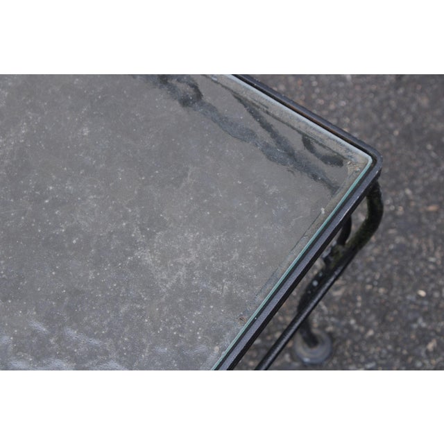 Woodard Vintage Wrought Iron Glass Top Outdoor Coffee Table For Sale In Philadelphia - Image 6 of 18