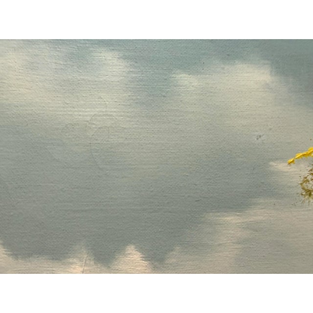 Vintage Landscape of Mountainous Meadow With Stream, Framed + Signed For Sale - Image 4 of 12