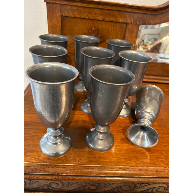 Mid 20th Century Mid 20th Century Pewter Goblets For Sale - Image 5 of 6