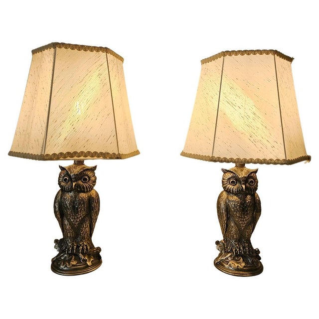Owl Table Lamps attributed to Loevsky & Loevsky, 1965, Set of 2 For Sale - Image 9 of 9