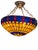 Metal Vintage Colorful French Stained Glass Bowl/ Pendant Light Fixture For Sale - Image 7 of 18