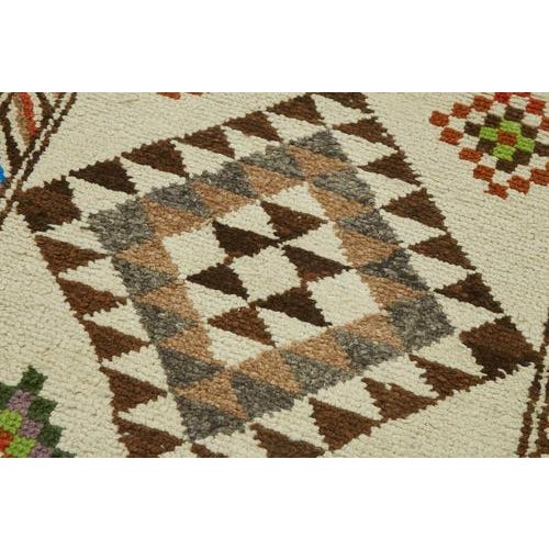 Beige Bohemian Runner Rug For Sale - Image 5 of 7