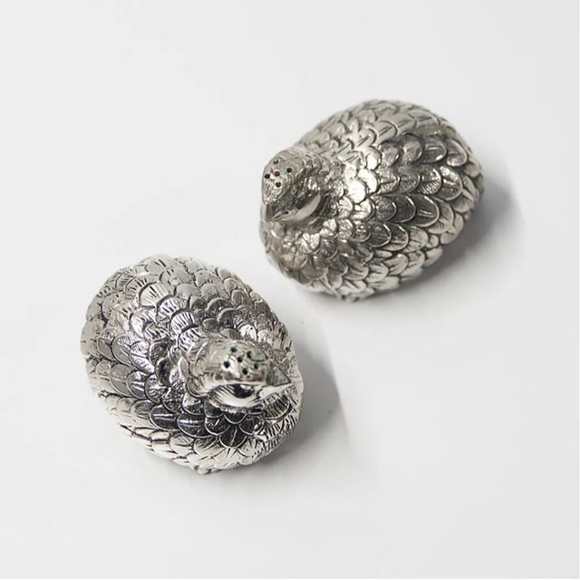 Mid-Century Modern 1970s Gucci Quail Pewter Salt & Pepper Shakers, Italy- Set of 2 For Sale - Image 3 of 5