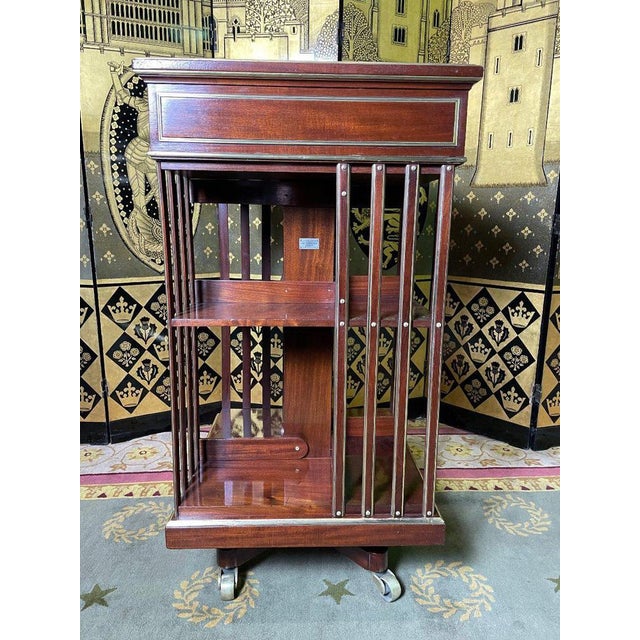 Rotating Library in Mahogany from Terquem Paris For Sale - Image 10 of 10