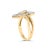 18K Yellow Gold Plated .925 Sterling Silver 1/2 Cttw Baguette and Round Diamond Bypass Triple Leaf R For Sale - Image 4 of 7
