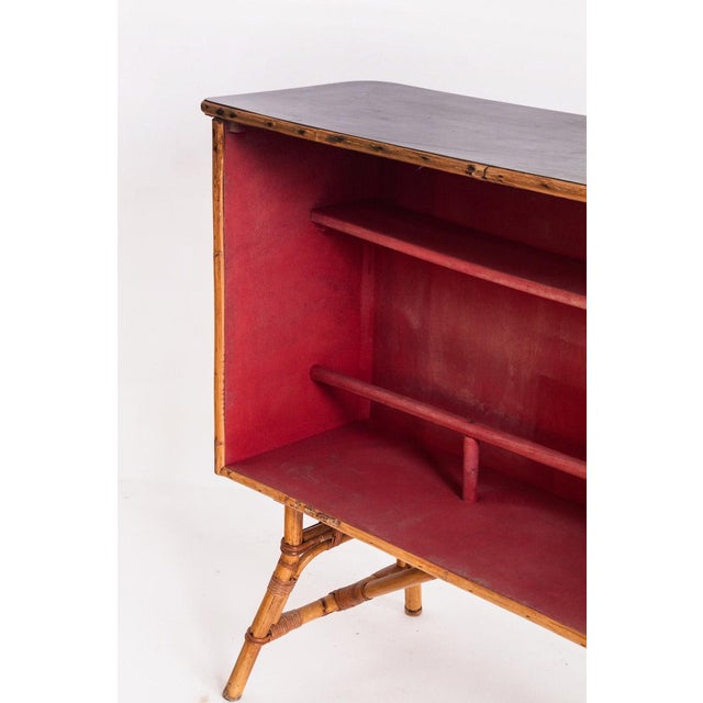Vintage Cane & Rattan Bar, France, 1950s For Sale - Image 9 of 14