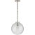 Katie Globe Pendant in Polished Nickel with Seeded Glass Designer: Thomas O'Brien Canopy: 5.25" Round Mounting: Chain...