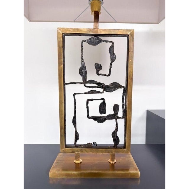 Pair of Large Contemporary Table Lamp, Brass, Italy Up to 250V (Europe/UK Standard).The wiring of this item may be...