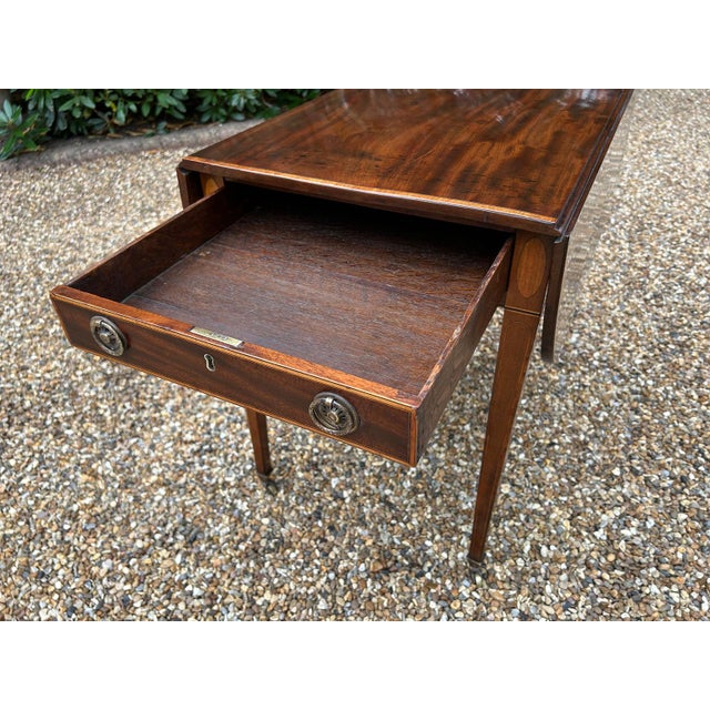 Antique Georgian Mahogany Inlaid Pembroke Table, 1830 For Sale - Image 6 of 10
