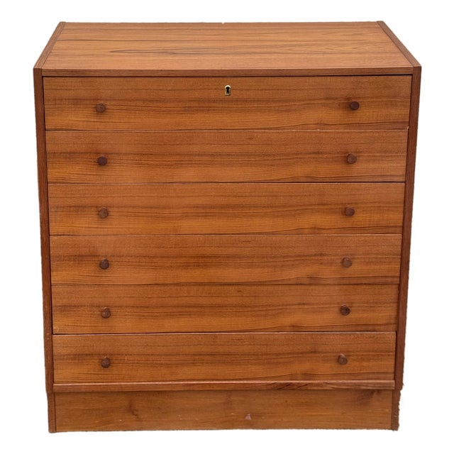 1960s Danish Modern Style Teak Five-Drawer Dresser For Sale