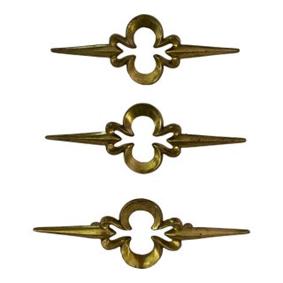 60s / 70s Mid-Century Replacement Hardware Brass - Set of 3 For Sale