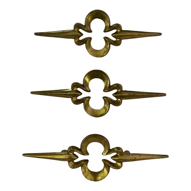 60s / 70s Mid-Century Replacement Hardware Brass - Set of 3 For Sale