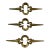 60s / 70s Mid-Century Replacement Hardware Brass - Set of 3 For Sale