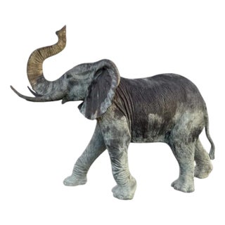 Life-Size Bronze Elephant Sculpture, 1990 For Sale