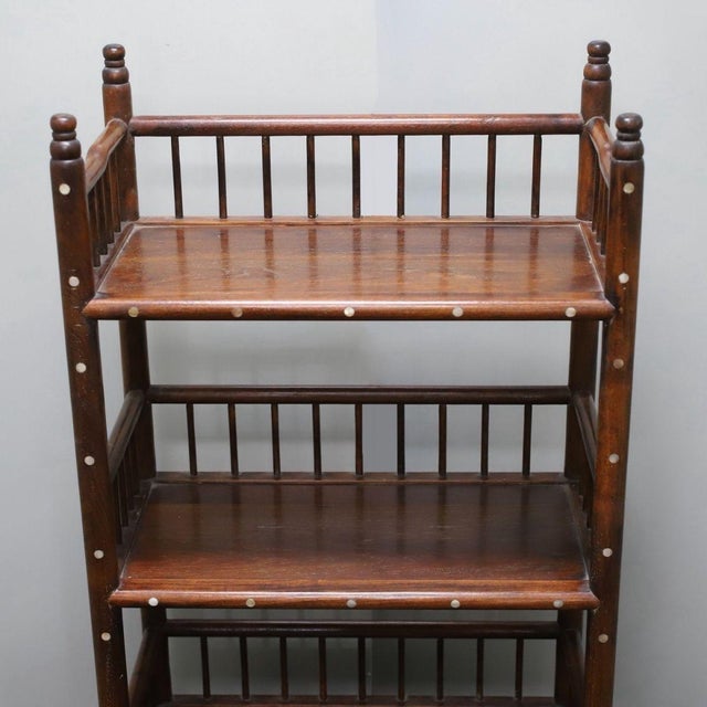 Asian Vintage Rosewood Display Cabinet With Mother-of-Pearl Inlay For Sale - Image 3 of 10