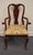 Queen Anne Cresent Furniture Solid Cherry Traditional Queen Anne Style Dining Arm Chair For Sale - Image 3 of 9