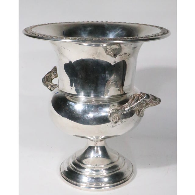 Art Deco Mid 20th Century Silver Plated Champagne Bucket Wine Cooler For Sale - Image 3 of 14
