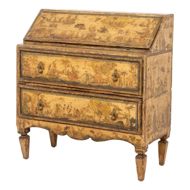 Venetian Chinoiserie Painted Secretaire For Sale