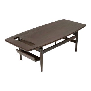 Jens Risom T 390 Coffee Table with Magazine Holder For Sale