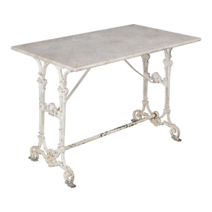 19th Century French Cast Iron Marble Top Bistro Table