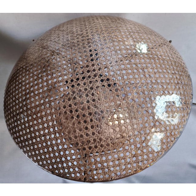 Italian Sculptural Table Lamp in Brass and Acrylic Glass with Embedded Vienna Cane, Italy, 1975 For Sale - Image 12 of 14
