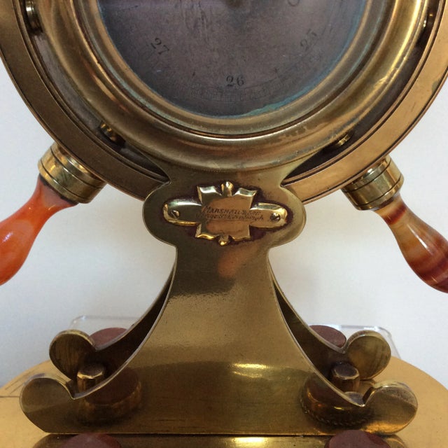 Agate & Brass Nautical Barometer For Sale - Image 10 of 10