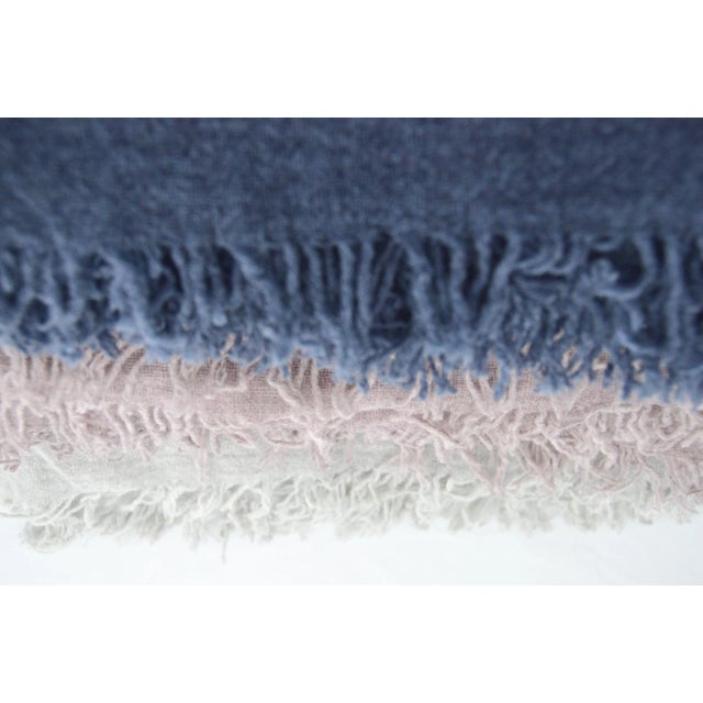 FirmaMenta Italian Ice Gray Gauze Throw For Sale - Image 4 of 11