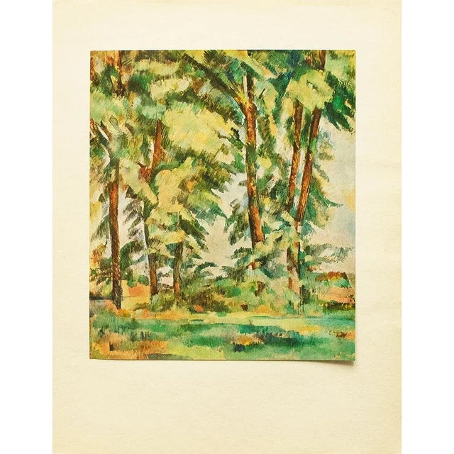 1940s After Paul Cezanne "Big Trees at Le Jas De Bouffan", First Edition Vintage Swiss Lithograph For Sale In Dallas - Image 6 of 8