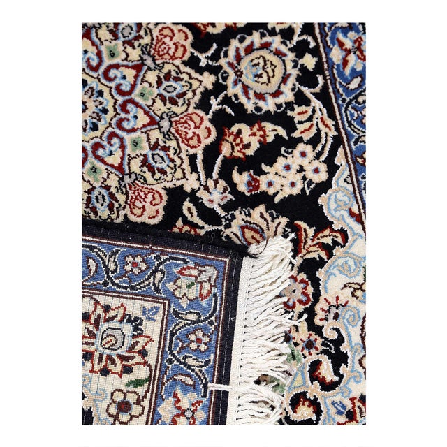 Traditional Pasargad DC Navy Blue Hand Knotted Small Rug For Sale - Image 3 of 3