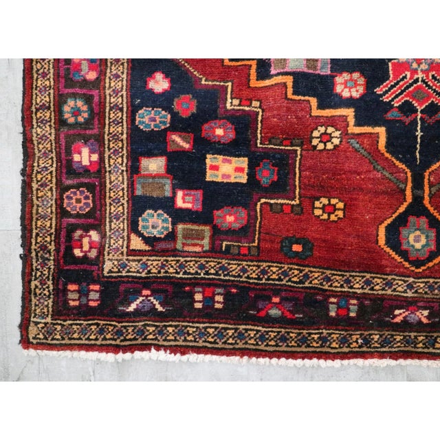 Boho Chic 1950s Red Nomadic Style Rug For Sale - Image 3 of 6